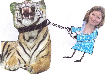 Tiger an der kurzen Leine